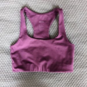 Girlfriend Collective Paloma Racerback Bra, Plum, size Small in GUC